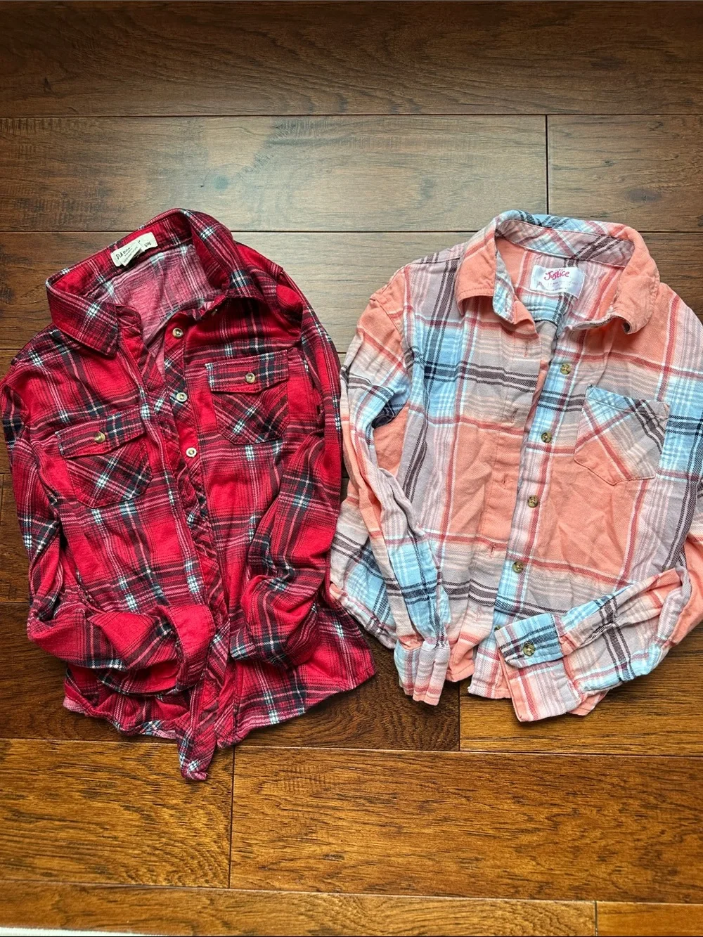 Girls Plaid Button-Up Shirt Set